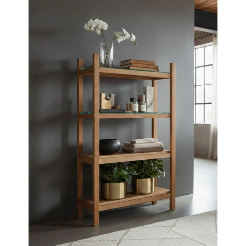 REGAŁ NA KSIĄŻKI  DREWNO LITE DĄB JESION OLCHA RNK-18